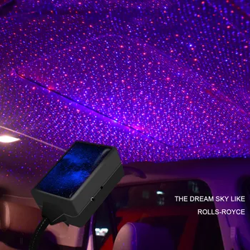 Auto Strechy Star Projekcie Svetla USB Prenosné Nočné Lampy, Červená Nastaviteľné LED Galaxy Atmosféru Interiéru Stropné Projektor Rafinované
