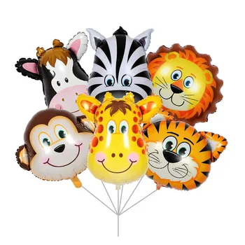 5 ks Mini Zvierat Fóliové Balóniky 40x30cm Cartoon Ošípaných Tiger, Lev Kačica Narodeniny, Party Dekorácie Zoo Safari Balónikov Hračky Dieťa Sprcha