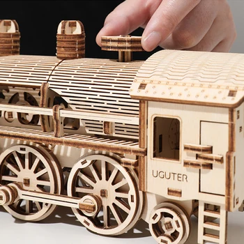 DIY Hnuteľného Auto Parný Vlak Jeep 3D Drevené Stavebné kamene Stavebný kameň Montáž Model detských Hračiek pre Dospelých, Vianočné Darčeky