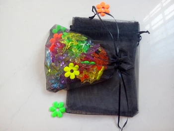 500pcs 13*18 black darčekové tašky pre šperky/svadba/vianoce/narodeniny Organza Tašky s rukoväťou Balenie Priadza taška