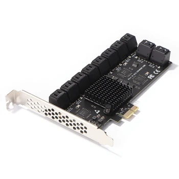 Banícka 20 Porty SATA 6Gb PCI Express Radič Rozširujúca Karta PCIe na SATA III Converter PCIE Stúpačky Adaptér pre PC Desktop