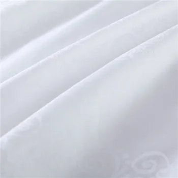 800TC biela egyptskej bavlny satin žakárové posteľná bielizeň nastaviť Kráľ, Kráľovná veľkosť luxusný hotel 4pcs bedsheet plochý list perinu nastaviť
