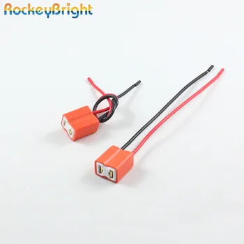 Rockeybright 2ks h7 keramické led žiarovka pätica držiteľ h7 svetlometu keramické zapojte adaptér predĺženie medený kábel žiarovka h7 konektor