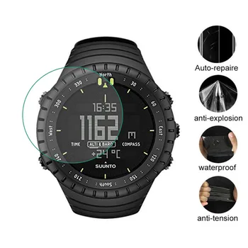 3ks TPU Mäkké Jasné Ochranný Film Stráže Na Suunto Core Sledovať GPS Šport Všetky Black Smartwatch Screen Protector Kryt (Nie Sklo
