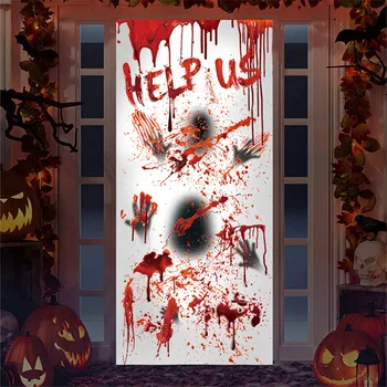 Veľké Odnímateľné Šťastný Halloween Nálepky Krvi Ruky Halloween Dekorácie pre Domov Kúpeľňa Wc Horor Windows Samolepky na Stenu