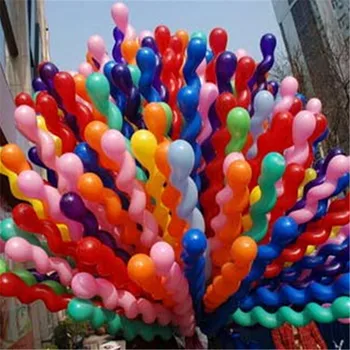 Hot Predaj 50 ks/veľa Multicolor Twist Špirála Gumy Hélium Latexové Balóny Svadobné Deti Narodeninovej Party Dekorácie, Hračky Vzduchu Loptu