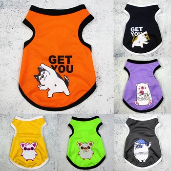 Letné Oblečenie pre psy, pre Malé Psy Psa Oka Vesta pre Mačky Puppy Dog Košele pre Chihuahua Yorkshire Cat T-shirt Cartoon Vesta