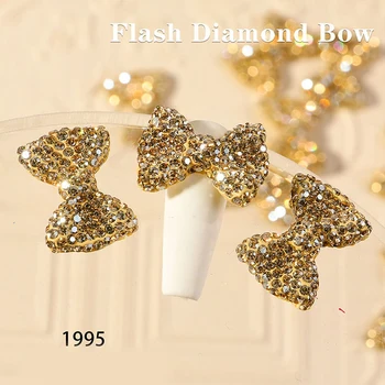 Klinec Diamond Charms Bowknot Drahokamu 3D Shinning Luk 2*1,5 cm Veľké Veľkosti Štýlový Candy Farby, Módne Ženy DIY Nechtov Art Decor