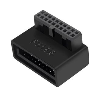USB 3.0 20kolíkový Samec Samica Predlžovací Adaptér Uhle 90 Stupňov na Doske Doske Konektor Zásuvka