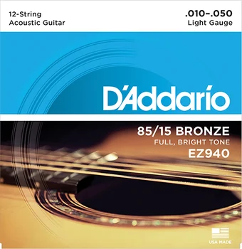 Ez940 American bronze 85/15 struny pre 12-string akustická gitara svetlo 10-50 D ' Addario