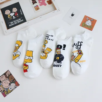 2021New legrační karikatúra anime Ponožka Simpson vzor šťastná žena ponožky happy Harajuku hip hop česanej bavlny bežné ženy ponožky