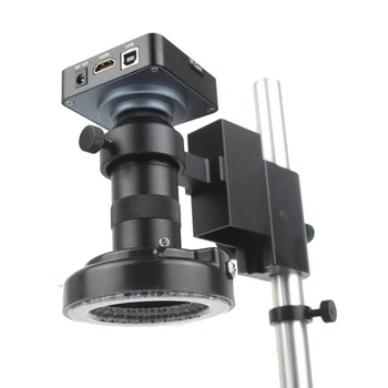 38MP 1080P Digitálny Elektronický Video Mikroskopom USB HDMI Fotoaparátu 130X Objektív& Kruhovým LED lampa Kovový Stojan Na Telefón PCB Opravy