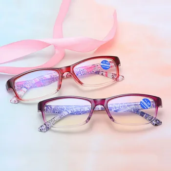 +1.0 +2.0 4.0 Okuliare Na Čítanie Anti Modré Svetlo Zväčšovacie Presbyopia Ženy Dámy Námestie Anti Blue Ray Presbyopic Okuliare