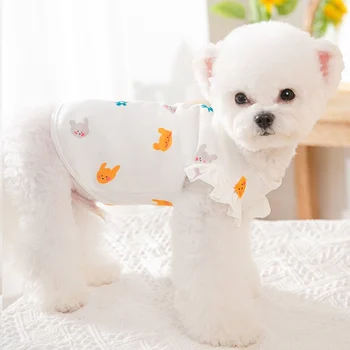 Roztomilý Medveď Tlač Psie Oblečenie Pre Malé Psy Šteňa Bavlna T-shirt Pet Letné Oblečenie Buldog Chihuahua Mačky Vesta Pug Ropa Perro