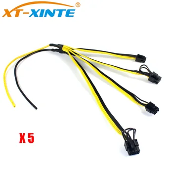 XT-XINTE 5 KS 6Pin Napájací Kábel 4 porty Upravené Káble Grafiky GPU 12AVG+18AWG Drôt pre DELL2950 1470 1950 Série