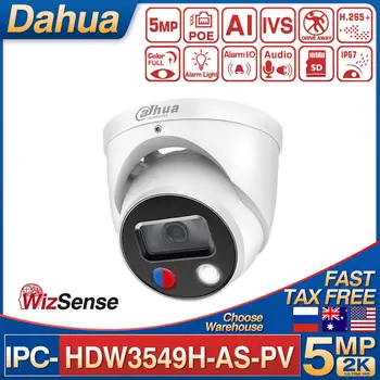 Dahua IPC-HDW3549H-AKO-PV 5 MEGAPIXELOVÝM Full-farebné Aktívne Odstrašenie WizSense IP Kamera, Alarm I/O 2-Way Audio Teplé LED AI IVS SD Kartu IP67