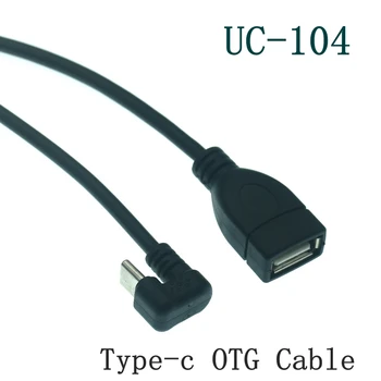 180 Stupeň Až Pravý Uhol USB 3.1 Typ C Mužov a Žien Micro Mini Typ-B USB otg USB-C Nabíjanie Data Converter Kábel Adaptéra