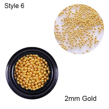 3 Veľkostiach 0.8 mm-2 mm 3D Zlata, Striebra, Kovu Mikro Guľôčky Mini Nehrdzavejúcej Ocele Nechty Umenie Kaviárové Perly Pre Nail Art Dekorácie Klincami