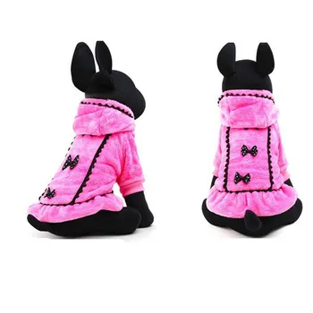 Móda Fleece Psa Kabát Jeseň/zima Zahustiť Teplé Nohy Princezná Šaty pre Malé a Stredné Psie Oblečenie Pet Bunda(ružové)
