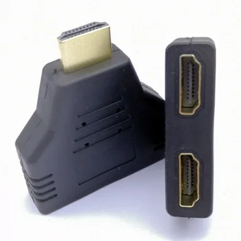 1080P kompatibilný s HDMI Samec Na Dual kompatibilný s HDMI Female 1 do 2 tak Splitter kábel Kábel Adaptéra Konvertor