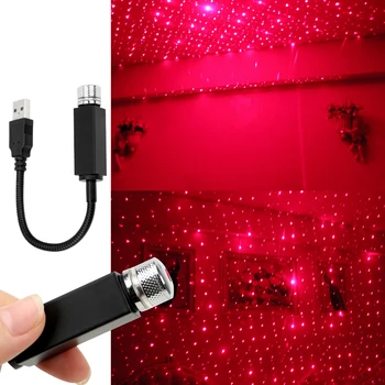 LED Auto Strechy Star Light Projektor USB Auto Interiérové LED Hviezdnej Atmosféry Okolia Projektor Galaxy Svetlá Auta Dekoratívne Svetlo