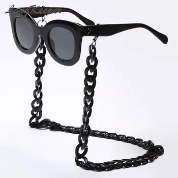 LongKeeper Vintage Akryl Okuliare Reťazca Ženy Muži Fashion Okuliare Kábel Slnečné Okuliare Držiteľov Lano Čierne Biele Perlové Ozdobná Šnúrka Na Uniforme