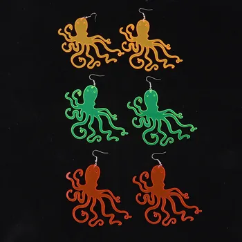 FishSheep 2021 Módne Octopus Akryl Drop Náušnice Pre Ženy Veľké Zábavné Tichom Zvieratá Živice Visieť Náušnice Šperky Strany Darček