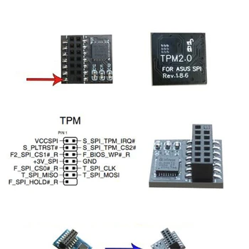 Profesionálne TPM 2.0 Bezpečnostný Modul 20kolíkový/ SPI 14Pin/ LPC 14 Rozhranie Pre ASUS -SPI -M R2.0 Trusted Platform