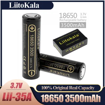 Originálne LiitoKala Lii-35A 18650 3500mAh 3,7 V Li-Ion Nabíjateľnú Batériu, 10A Lítiová Batéria Vysokým odvodom Pre Flashinglight