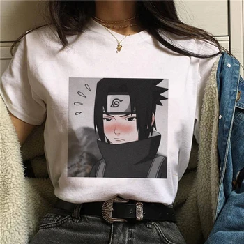 2021 Nové Japonské Anime Pohode Ženy Tričko Uchiha Sasuke Tričko Streetwear Grafické Voľné Pár Zábavné Topy Vintage T-shirt