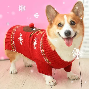 Welsh Corgi Psie Oblečenie, Zimné Psa Sweater Vianočný Pet Kabát Oblečenie, Odev, Mačka Čivava Šteňa Oblečenie Vianoce Psa Kostým XXS