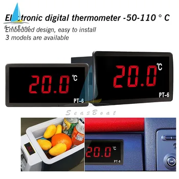 -40~110℃ Digitálne Auto Teplomer Vozidla Teplota meradla, Monitor PT-6 AC 220V Automobilový Teplomer s NTC Snímačom