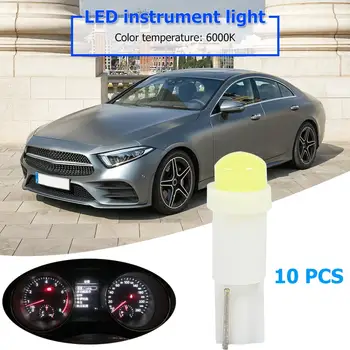 10pcs T5 3D COB LED Interiéru Vozidla Prístrojový Panel Svetlo, Lampa na Čítanie Klin Žiarovky Jednoduchá Inštalácia Plug A Play Farba Biela