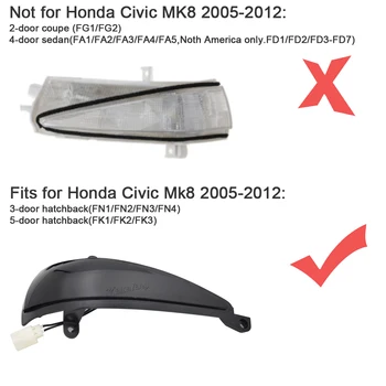 2x Pre Honda Civic 8. MK8 Typ-S Typ-R FN 1 2 3 FK 1 2 3 Blikajúce LED Bočné Krídlo Prejdite Dynamické Blinker Zase Signálneho Svetla