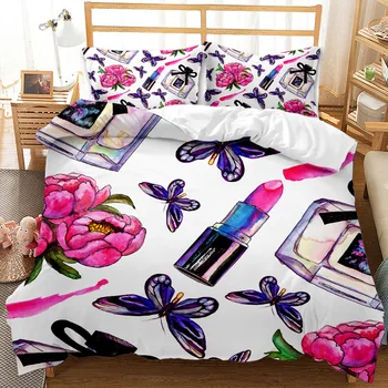 Farebný motýľ 3D digitálna tlač cartoon 2/3pc spálňa deka kryt obliečka na vankúš manželská posteľ nastaviť list kryt deka posteľná bielizeň