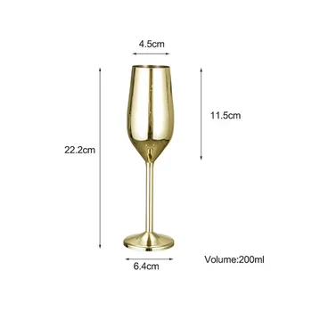 Z nehrdzavejúcej Ocele Šampanské Flauty Sklo 200 ML Nerozbitného BPA Free Šampanské Poháre na Svadbu, párty a Výročia