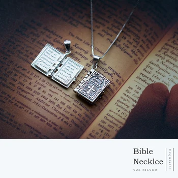 Modian Kríž, Biblia Pár Pravda, Láska Večná Náhrdelník Prívesok pre Mužov a Ženy, 925 Sterling Silver Náhrdelníky valentínsky Darček