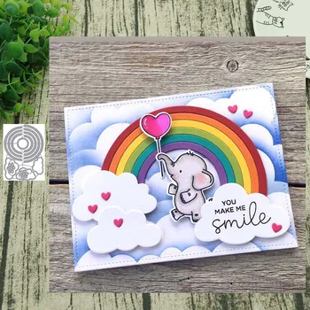 Rezanie kovov zomrie Rainbow Cloud rám vysekávané Scrapbooking Papier Plavidlá, Ručné Karty Punč Umenie Fréza Dekoratívne Vzorkovníka