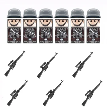 6pcs/veľa Vojak Mosin-Nagant Sniper Puška Zbrane MOC SWAT vojenských zbraní playmobil údaje stavebným Brick mini hračky