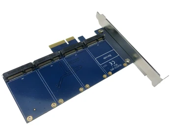 4 Port mSATA Raid Karty Converter SSD Adaptéra PCI-Express X2 Radič 6Gb/s RAID0 1 10