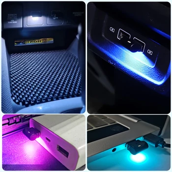 Mini USB LED Auto, Interiér Atmosférou Svetlo Dekoračné RGB Lampa Strobe Lights PC Auto Farebné Svetlo, Zmysel Pre BMW, Audi VW Honda