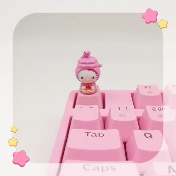 1pc DIY Keycap Roztomilý osobnosti keycap R4 ružové transparentné cartoon krásne dievča mechanické klávesnice Príslušenstvo