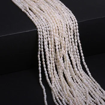 Prírodné Sladkovodné Perly Korálky, Perly Voľné Korálky pre DIY Ženy Náušnice Náhrdelníky Šperky, Takže Veľkosť 3-4 mm