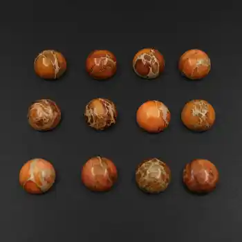 12 mm kolo orange imperial jaspis cabochon kameň pre KUTILOV, náušnice,prstene,náhrdelníky 4110157