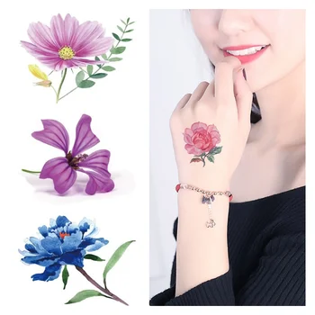 20Pcs/Set Dočasné Tetovanie Nálepka pre Ženy Body Art Tattoo Nálepka, 3D Butterfly Ruže Kvet Pierko Tetovanie Nepremokavé 6X6cm
