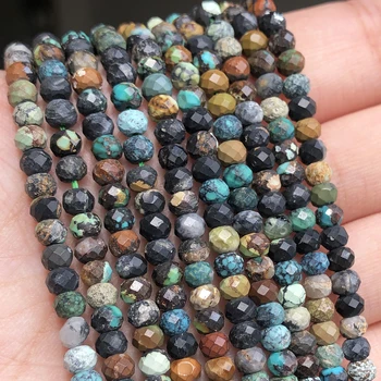 4x3mm Veľkoobchod Afriky Turquoises Malé Pás Perly Prírodné Tvárou Rondelle Guľôčok pre Šperky, Takže DIY Náramok Náušnice 15