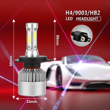 2 KS Auto LED Reflektor Žiarovky H4 80W 8000LM/Set Auto led Reflektor 9V až 32V Automobily Predné Žiarovka 6000K Auto svetlomety