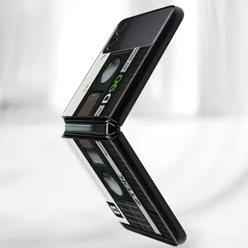 Telefón puzdro Pre Samsung Galaxy Z Flip 3 5G Black Pevný Kryt ZFlip 3 Luxusné Shockproof Nárazníka Prípadoch Fundas Fotoaparát Kazeta Hudba