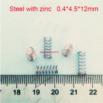 50pcs 0.4*4.5*12mm série mieste jar 0,4 mm drôt kompresia tlak pružiny Ocele s zinok