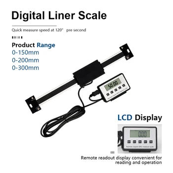 CMCP Digitálne Lineárne Stupnice Magnetické Diaľkové Digitálnym Výstupom na Digitálne Lineárne 0-150 mm/0-200 mm/0-300mm, 0.01 mm Mierka Externý Displej